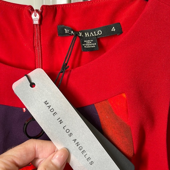 Black Halo Rohan Floral Sheath Dress Size 4 - Picture 8 of 11